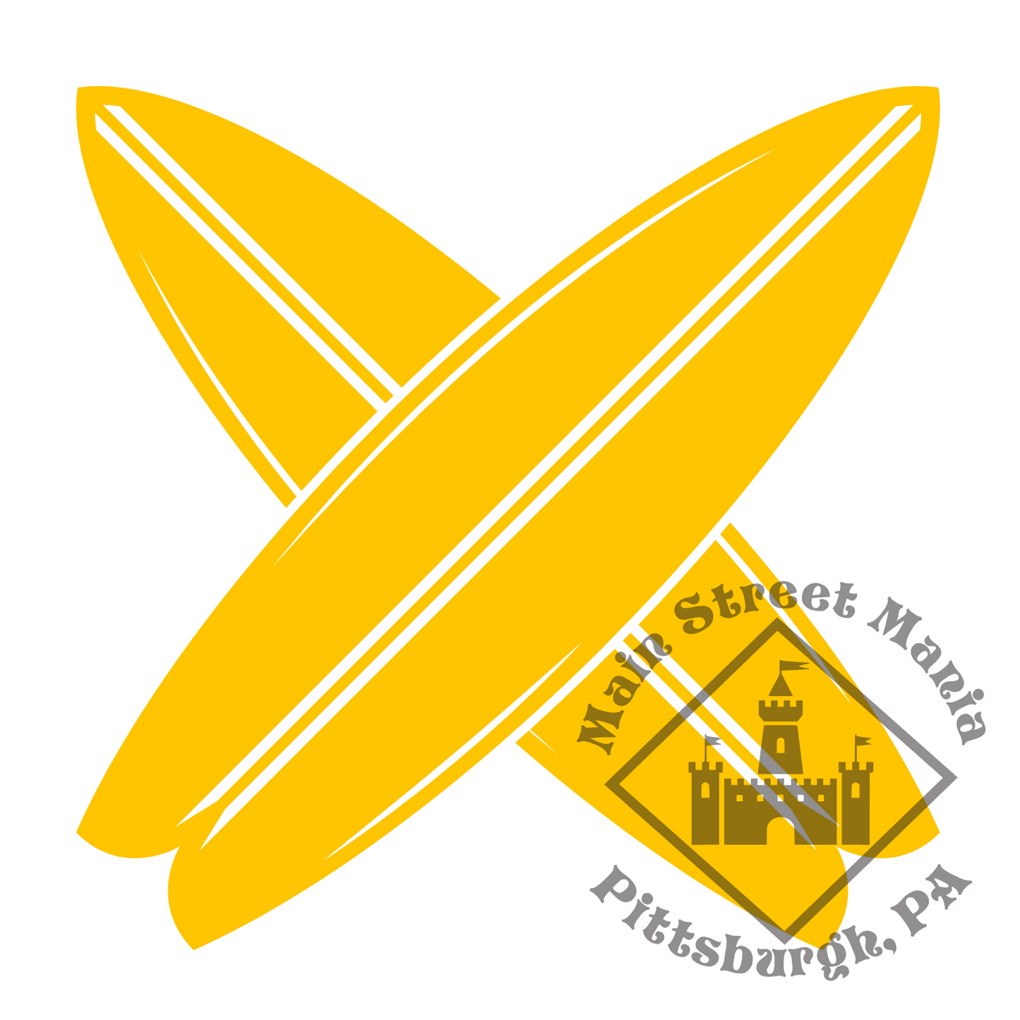 Crossed Surf Boards Sticker Decal