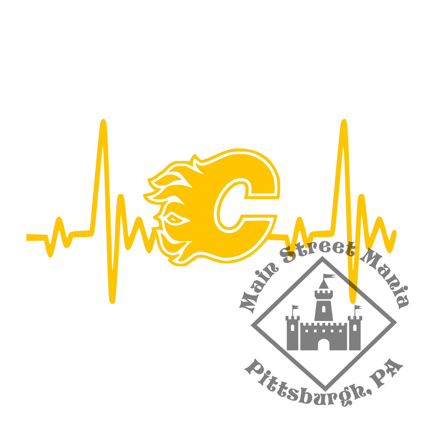 Flames Heartbeat Sticker Decal