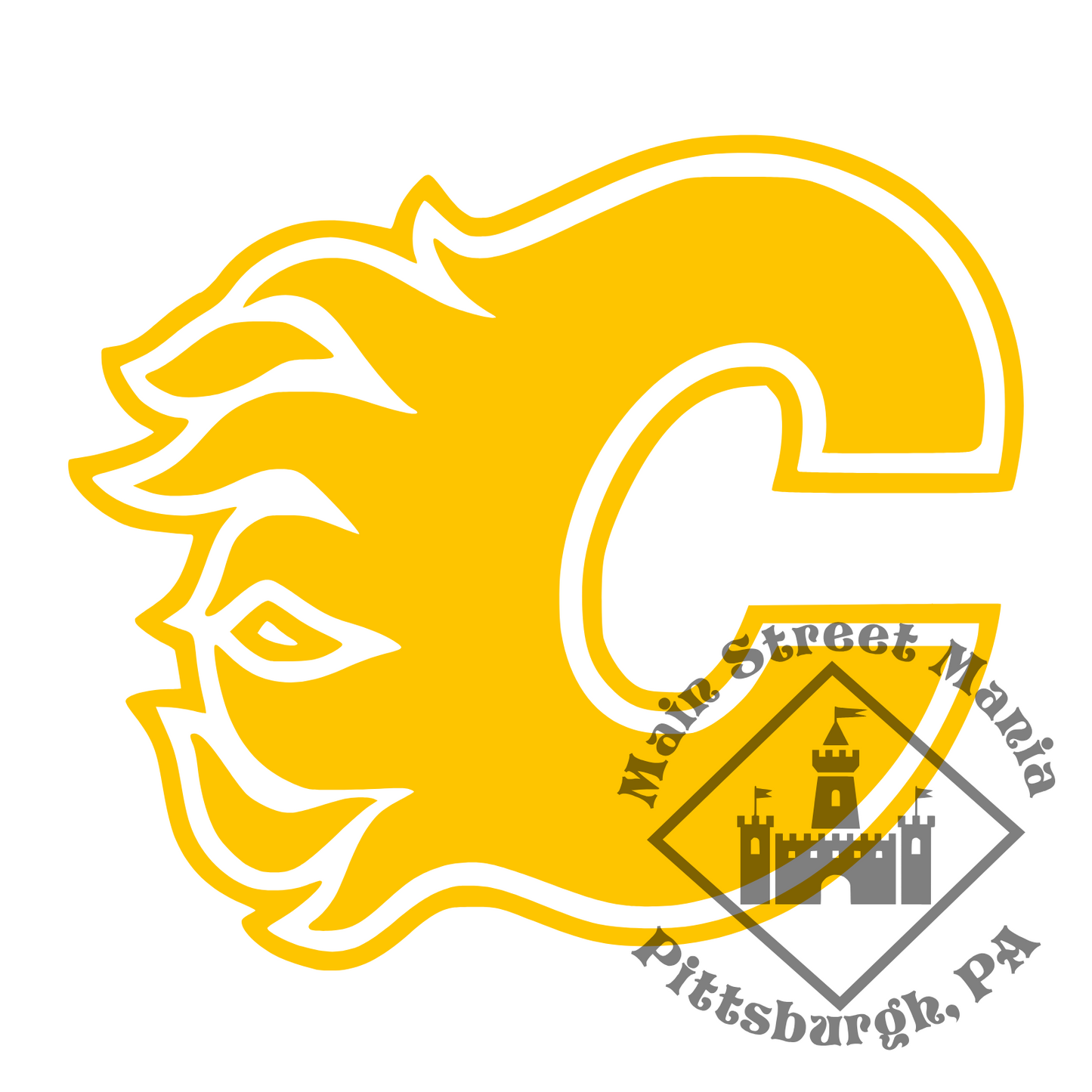 Flames C Logo Sticker Decal