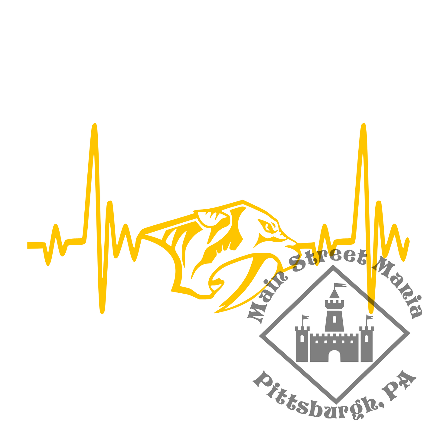 Predators Heartbeat Sticker Decal