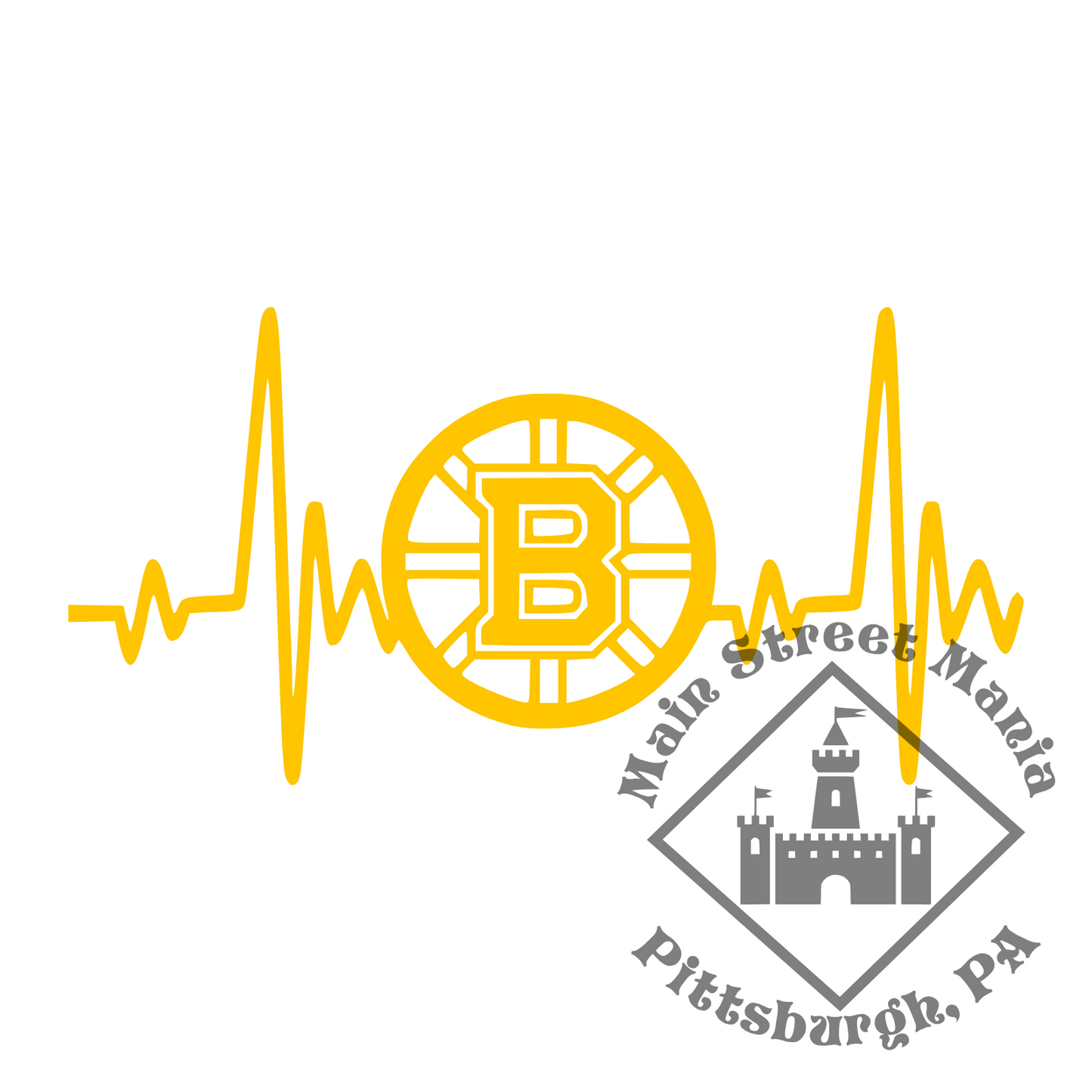 Boston Bruins Heartbeat Sticker Decal