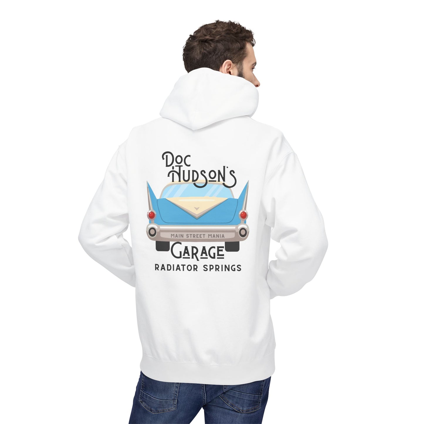Hoodie — Doc Hudson’s Garage Radiator Springs Classic Car Pullover