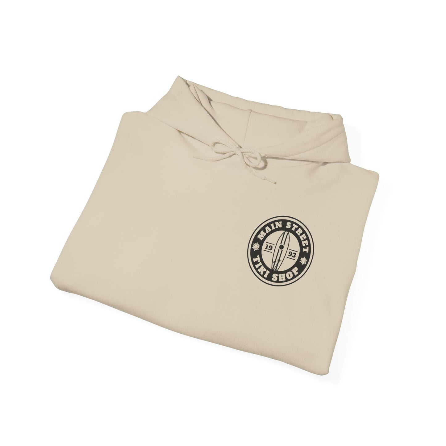 Tiki Shop Hoodie — Main Street Tiki Shop Logo Pullover (Since 1993)