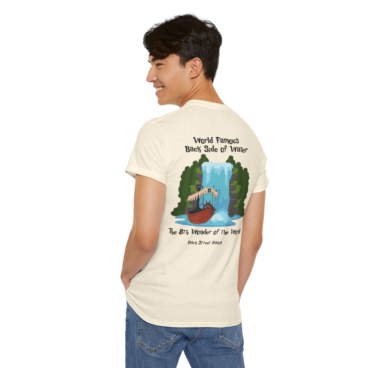 World Famous Back Side of Water Tee, Unisex Cotton T-Shirt, Adventure Apparel, Travel Gift, Nature Lover Shirt, Fun Souvenir Clothing