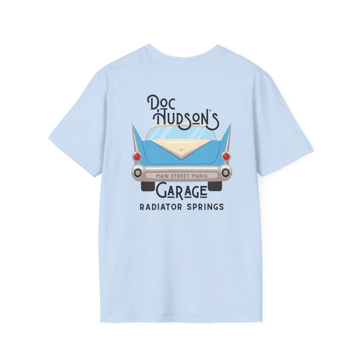 Vintage Car Garage T-Shirt — "Doc Hudson's Garage Radiator Springs" Retro Auto Tee