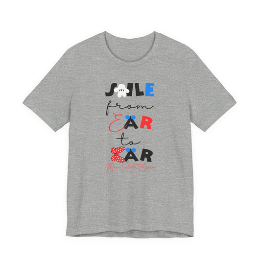 Smile From Ear to Ear Graphic Tee – Cute Disney-Inspired Typography Shirt