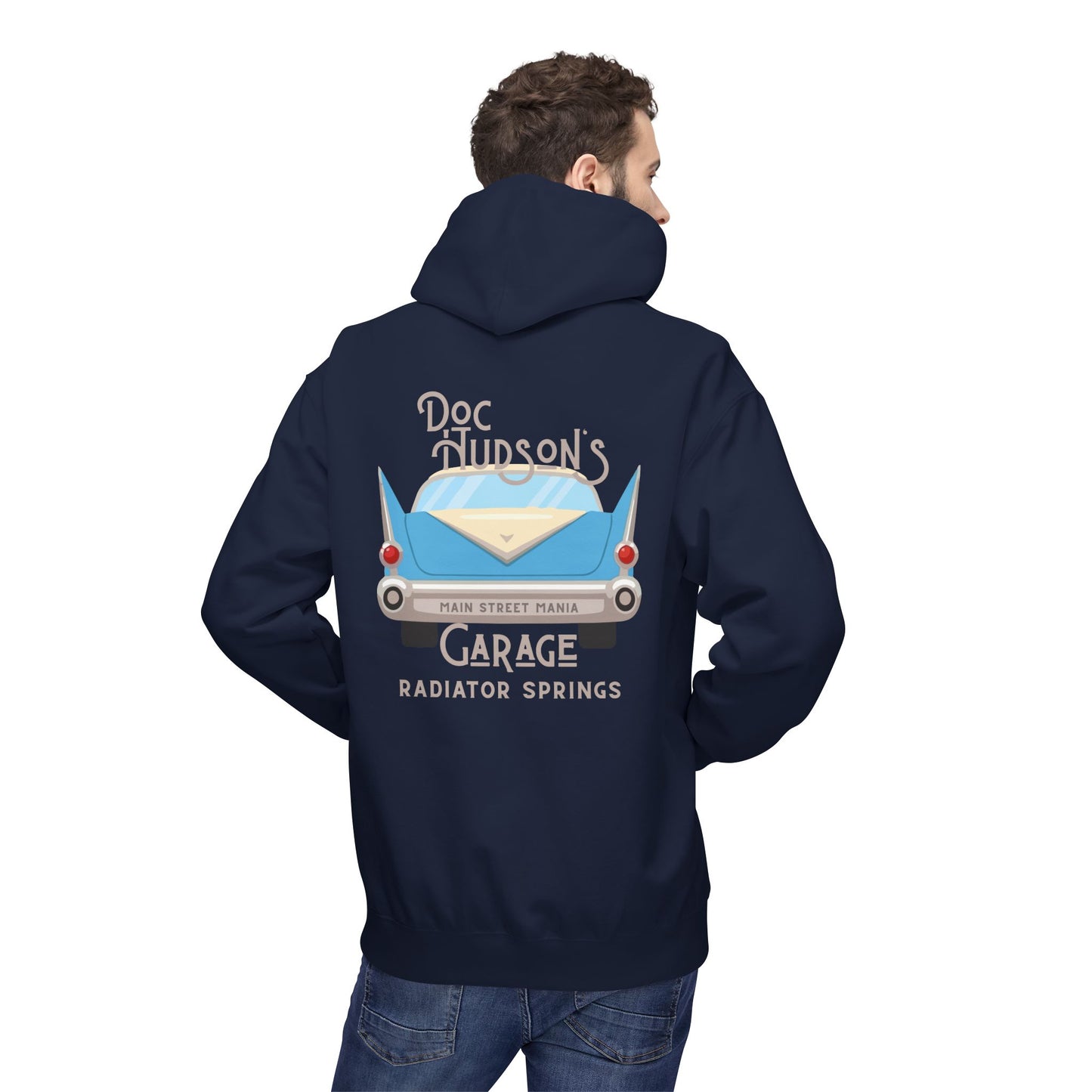 Hoodie — Doc Hudson’s Garage Radiator Springs Classic Car Pullover