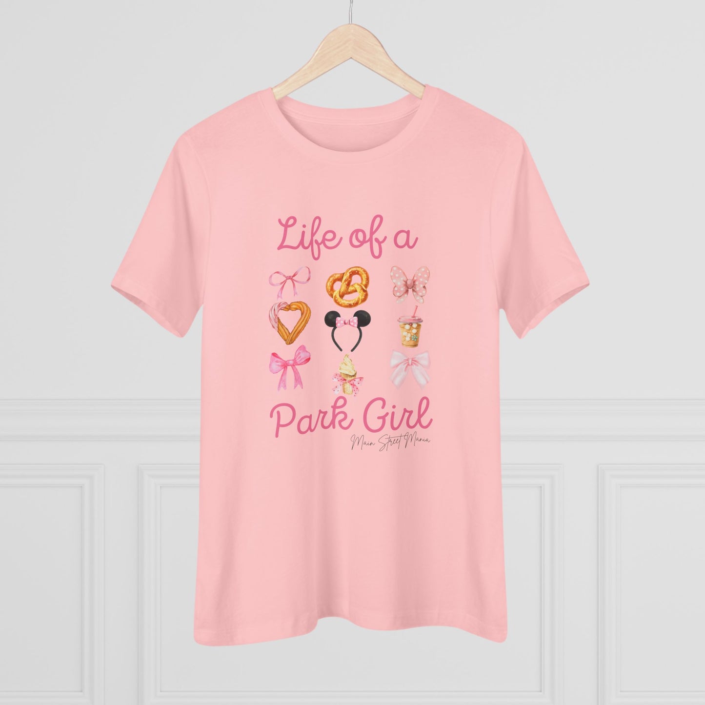 Life of a Park Girl Tee — Cute Pink Theme Park Graphic Women's Cotton T-Shirt