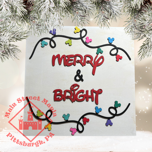 Merry & Bright Christmas Sign