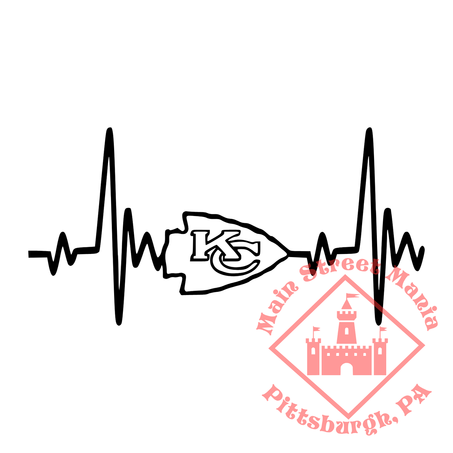 Chiefs Heartbeat Sticker Decal