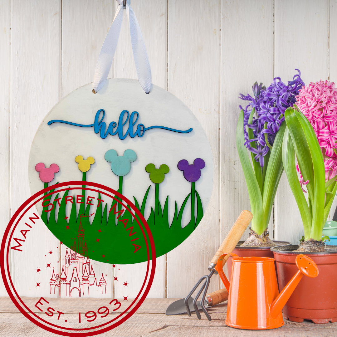 Spring Mickey Tulips Sign