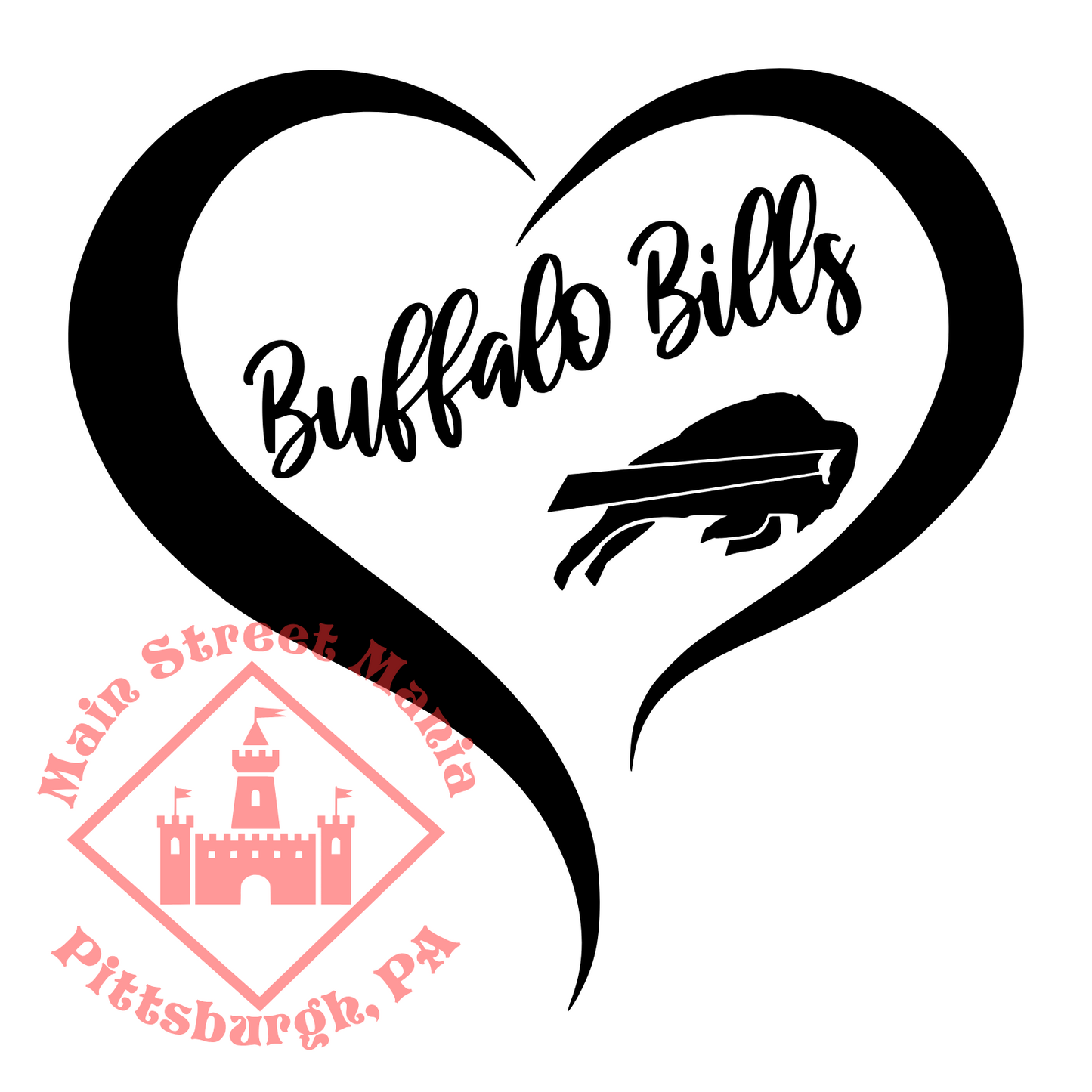 Buffalo Bills Heart Sticker Decal