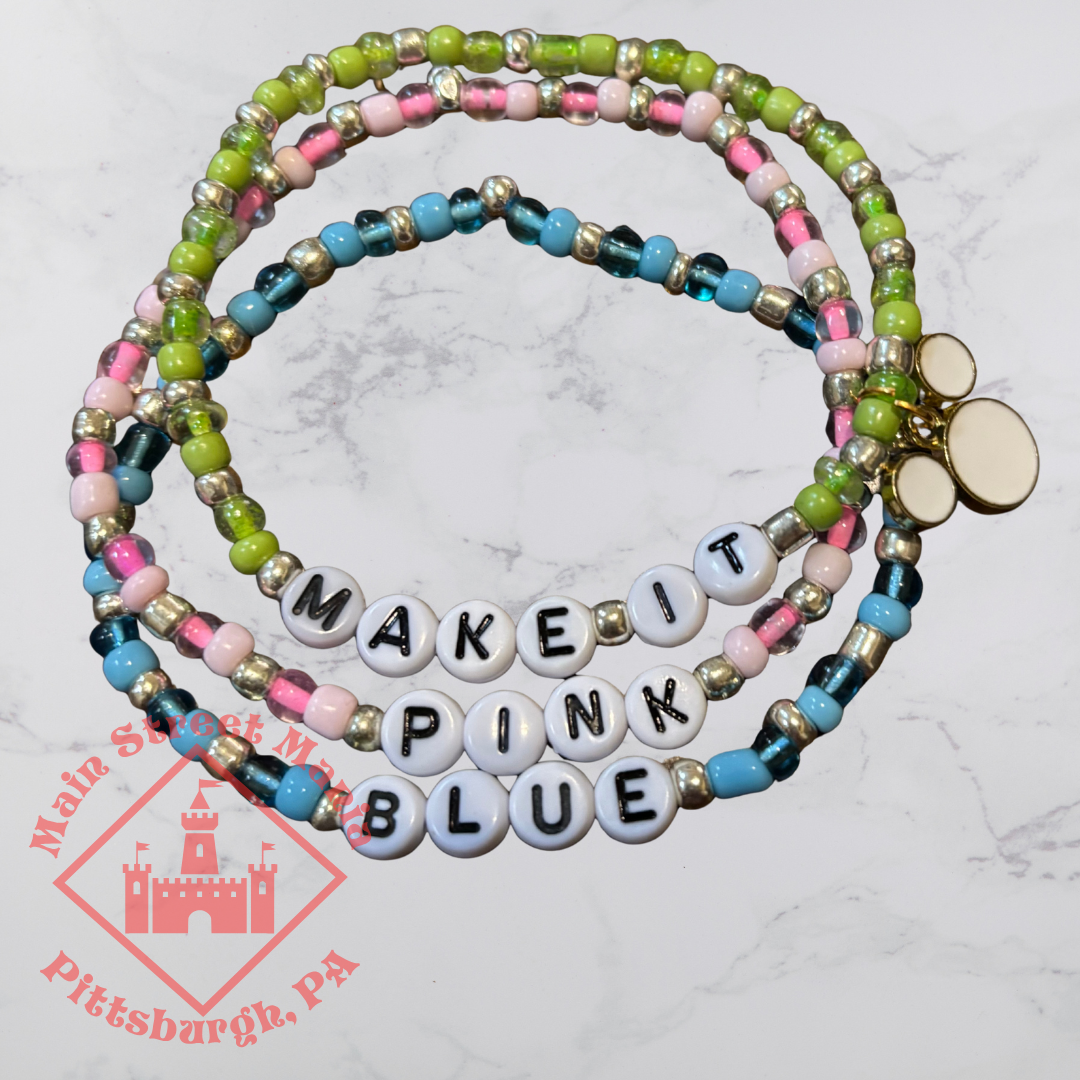 Make It Pink Blue Stack Bracelet Set