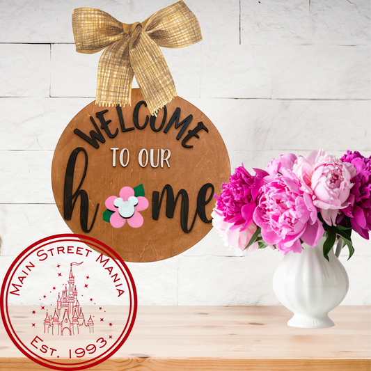 Welcome To Our Home Interchangeable Sign Base Round