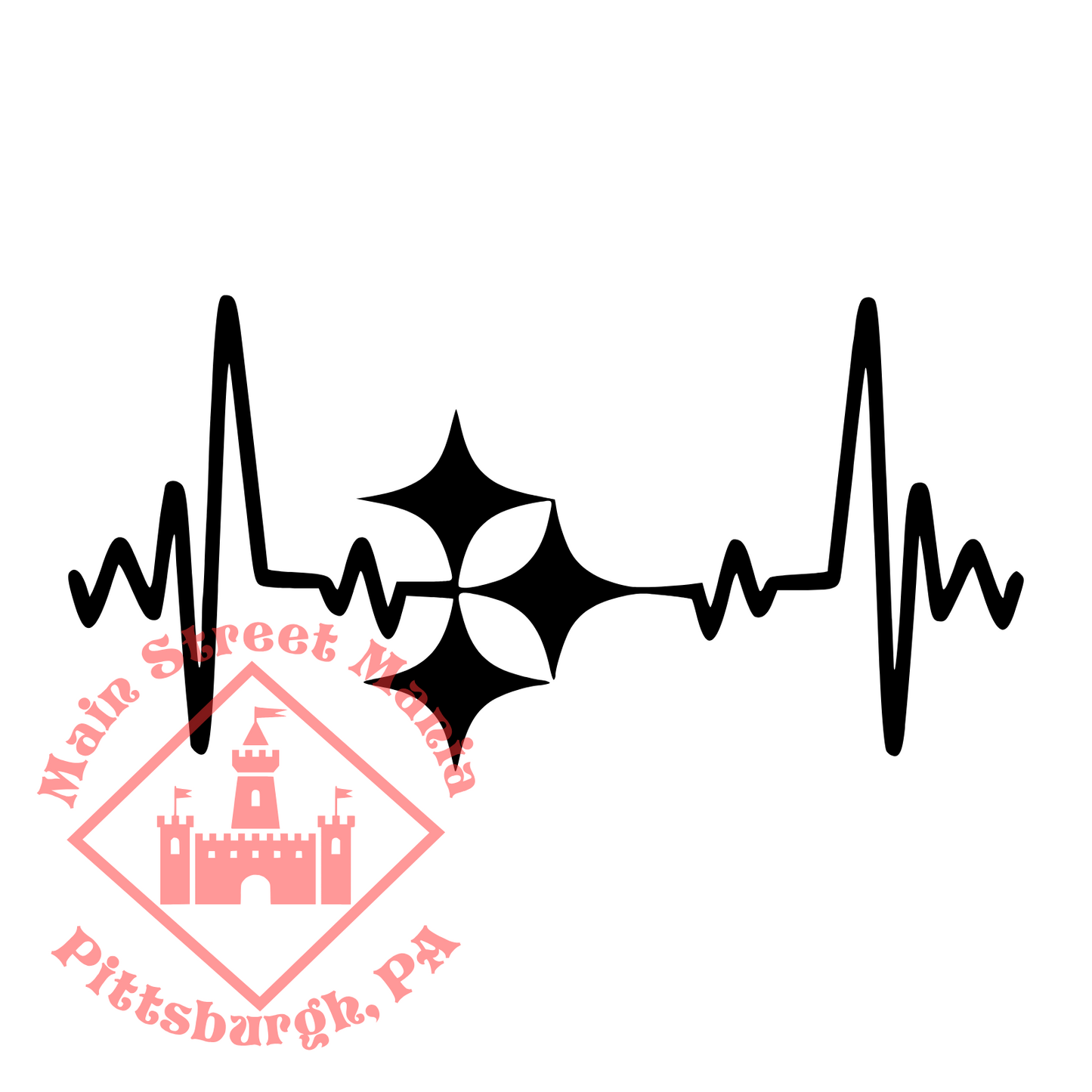 Steelers Heartbeat Sticker Decal