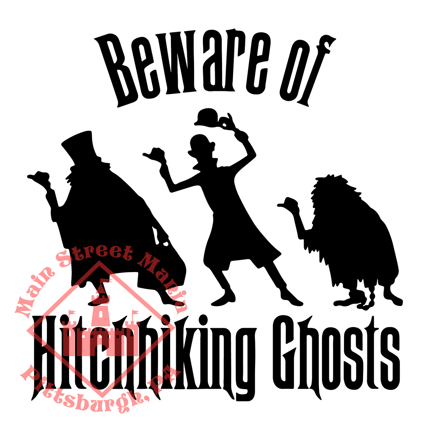 Beware of Hitchhiking Ghosts Haunted Mansion Sticker Decal