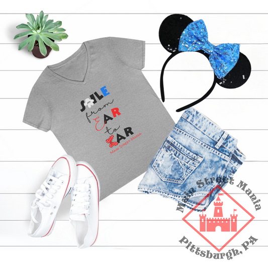 Smile From Ear to Ear V-Neck T-Shirt - Mickey and Minnie Disneyland Inspired