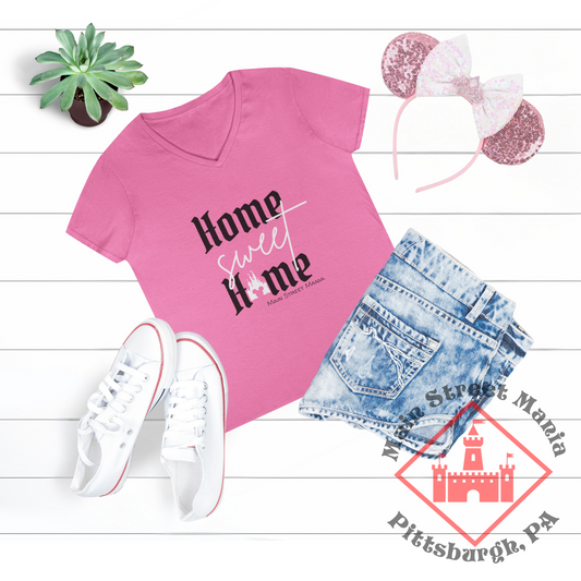 Home Sweet Home V-Neck T-Shirt Disneyland Castle Inspired