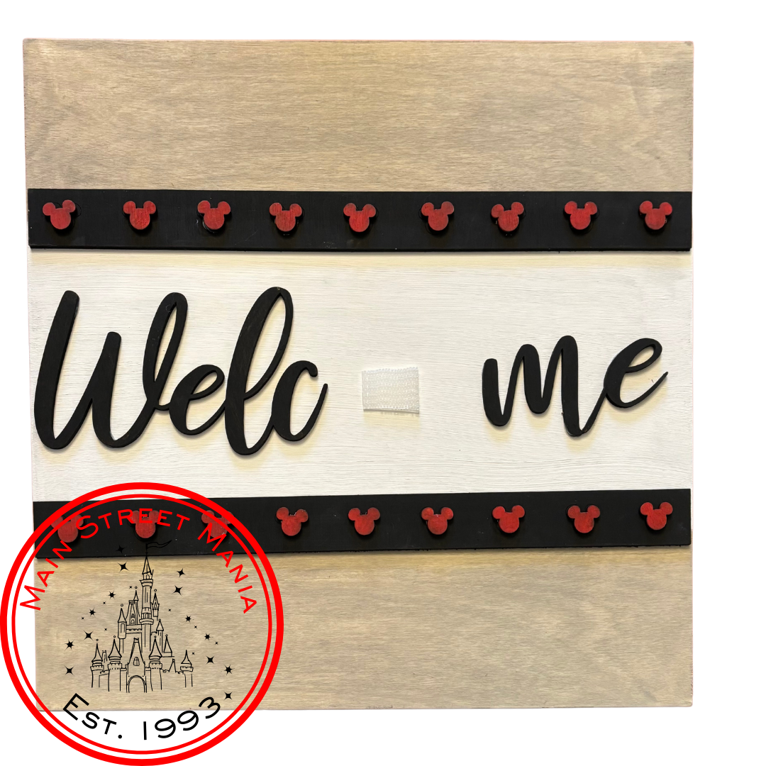 Welcome Mickey Ears Interchangeable Sign Base