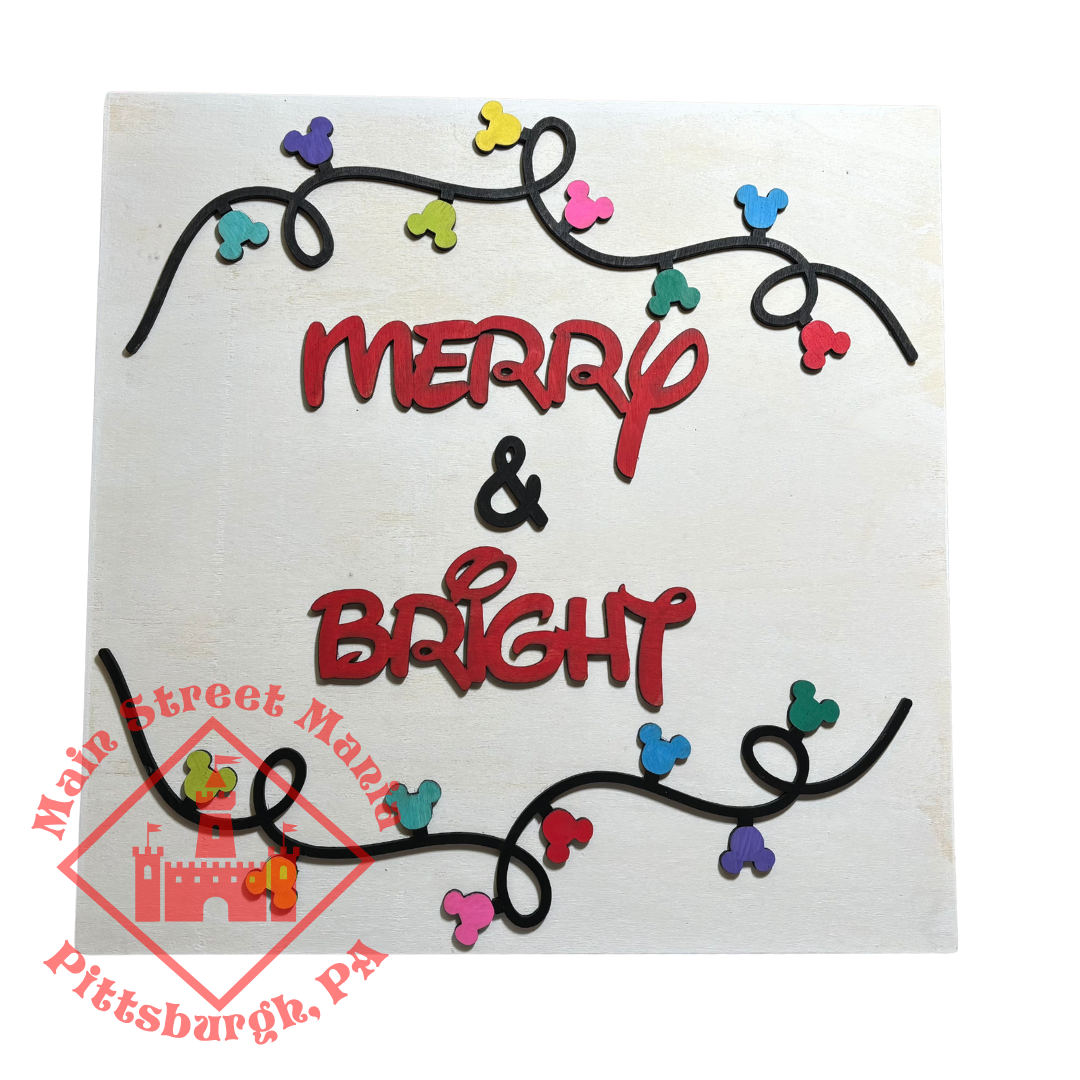 Merry & Bright Christmas Sign