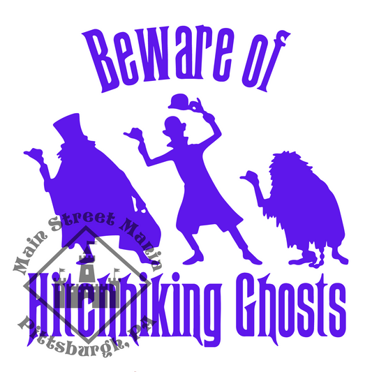 Beware of Hitchhiking Ghosts Haunted Mansion Sticker Decal