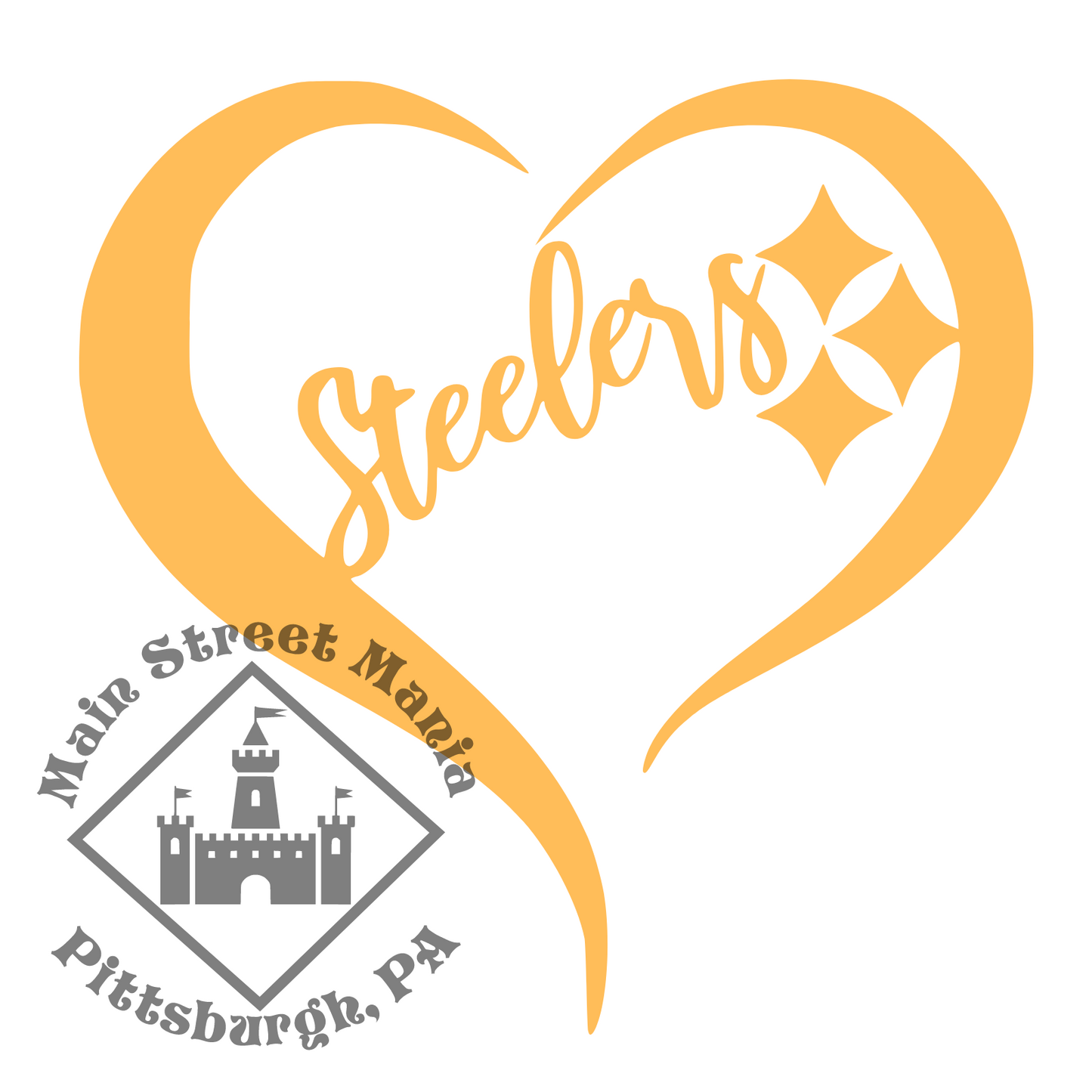 Steelers Heart Sticker Decal