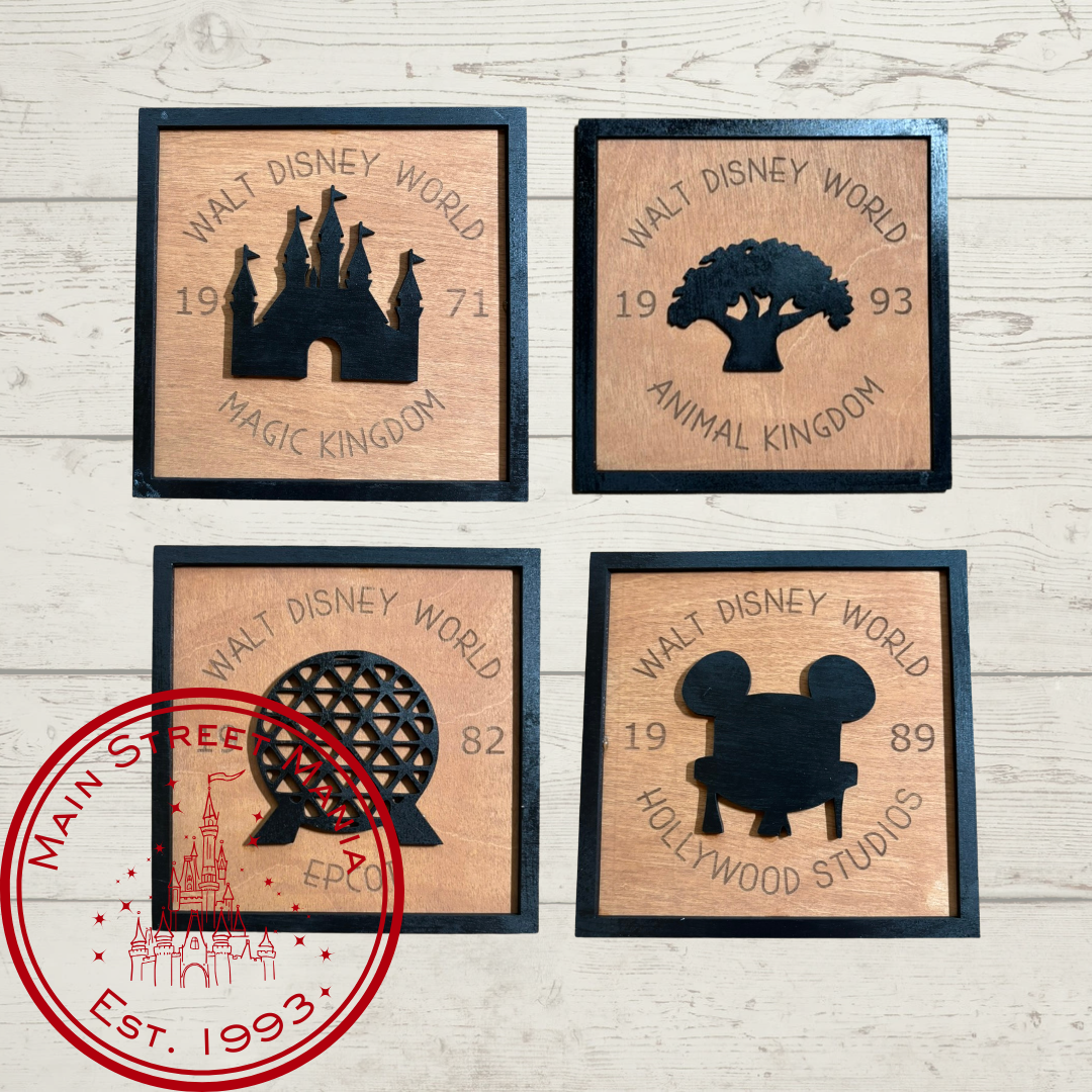 Walt Disney World 4 Parks Mini Plaques
