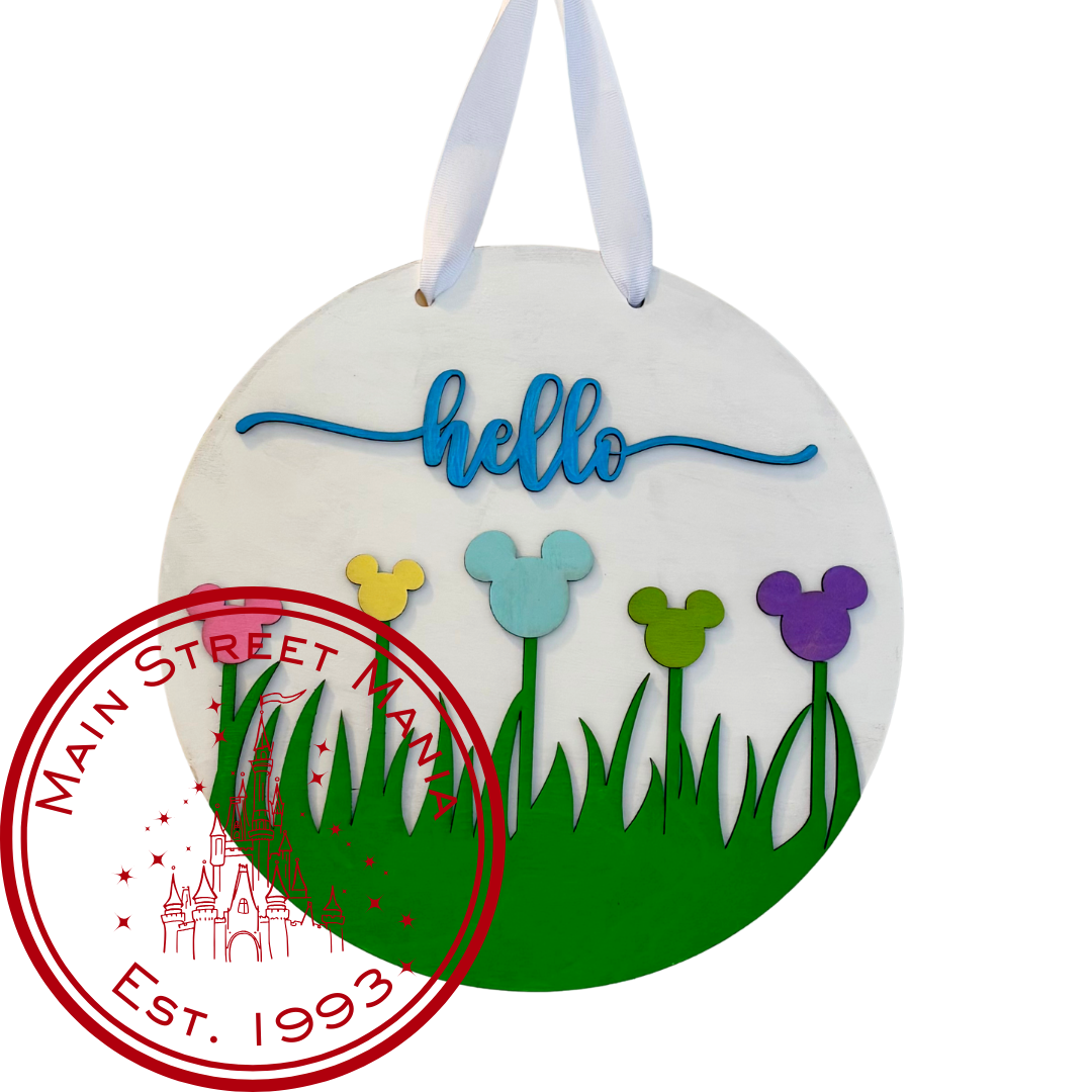 Spring Mickey Tulips Sign