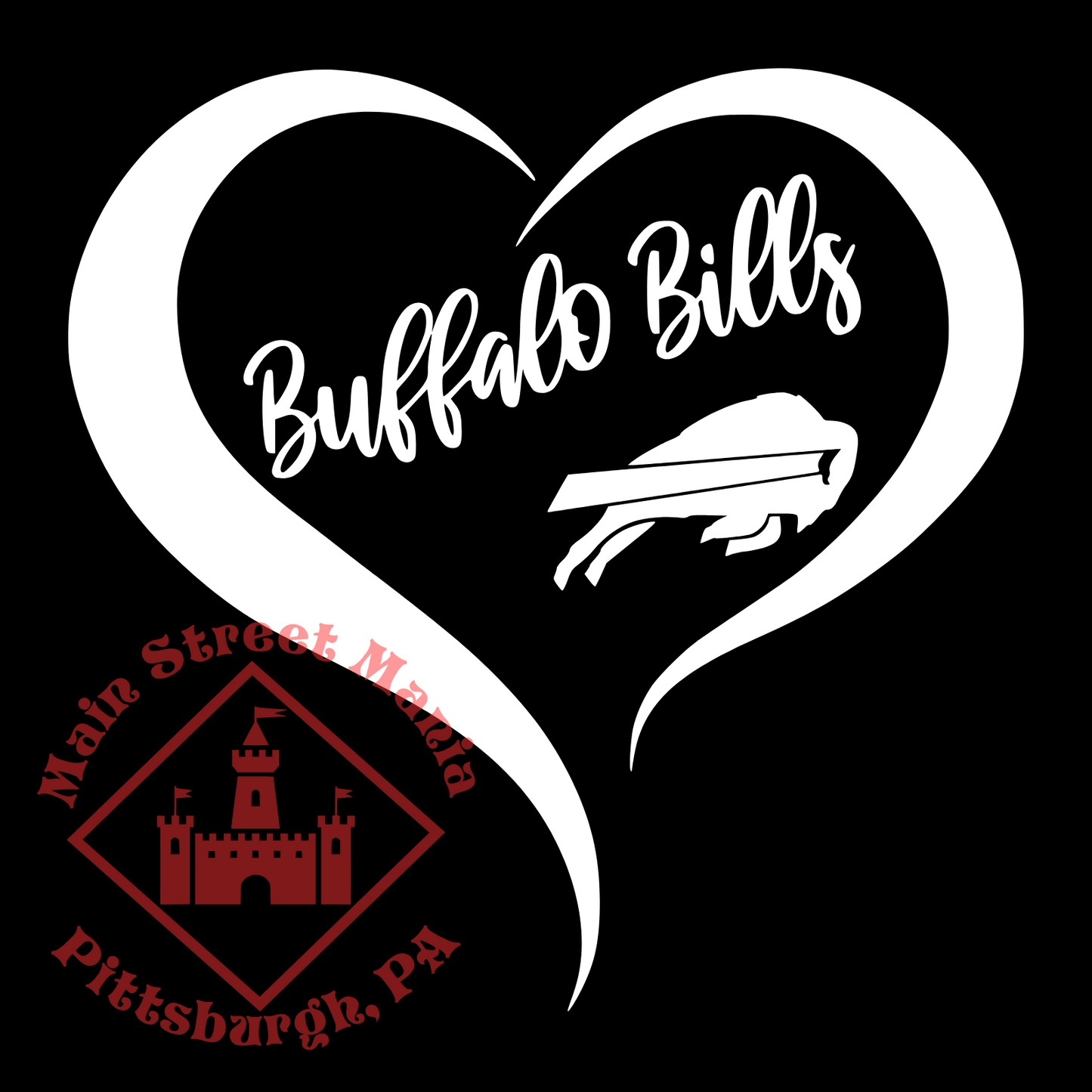 Buffalo Bills Heart Sticker Decal