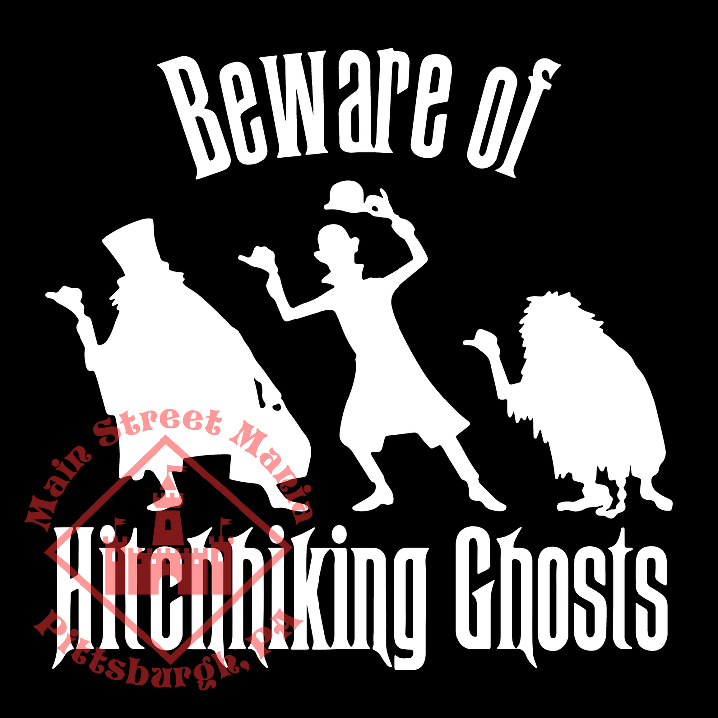 Beware of Hitchhiking Ghosts Haunted Mansion Sticker Decal