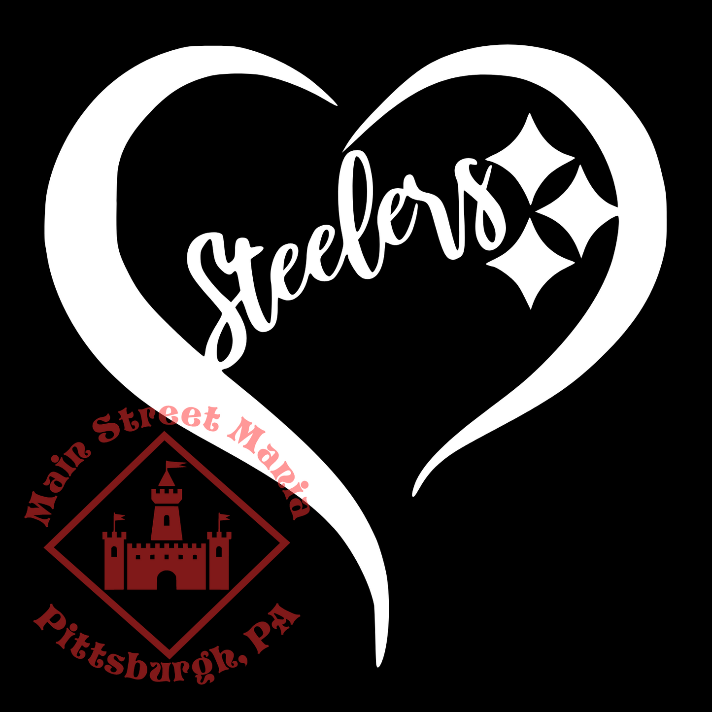 Steelers Heart Sticker Decal