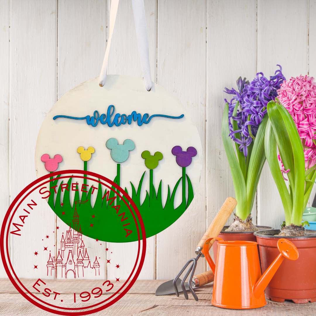 Spring Mickey Tulips Sign