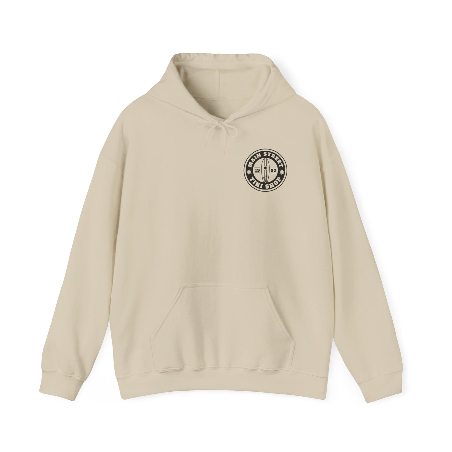 Tiki Shop Hoodie — Main Street Tiki Shop Logo Pullover (Since 1993)