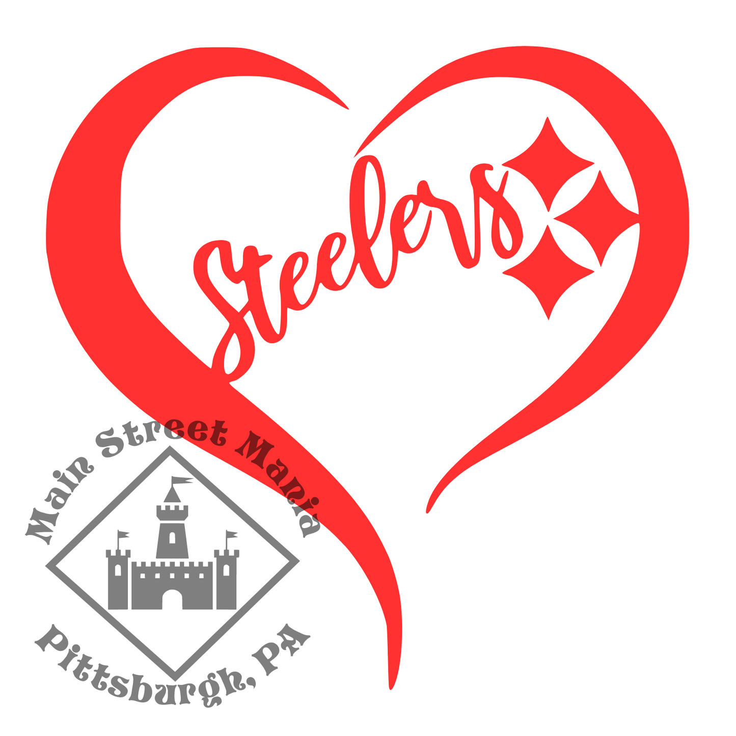 Steelers Heart Sticker Decal