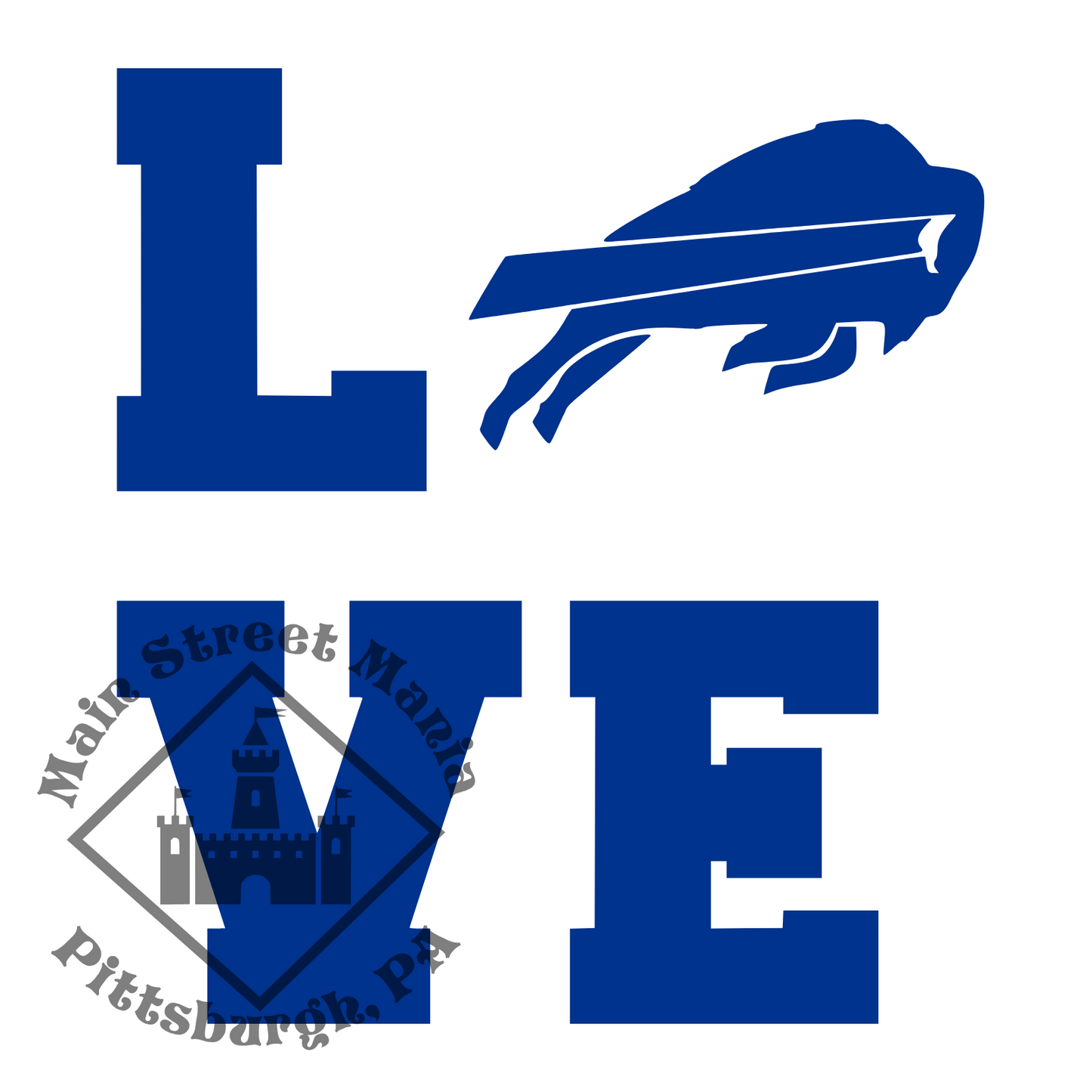 Buffalo Bills Love Sticker Decal