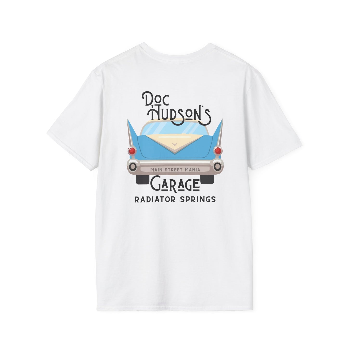 Vintage Car Garage T-Shirt — "Doc Hudson's Garage Radiator Springs" Retro Auto Tee