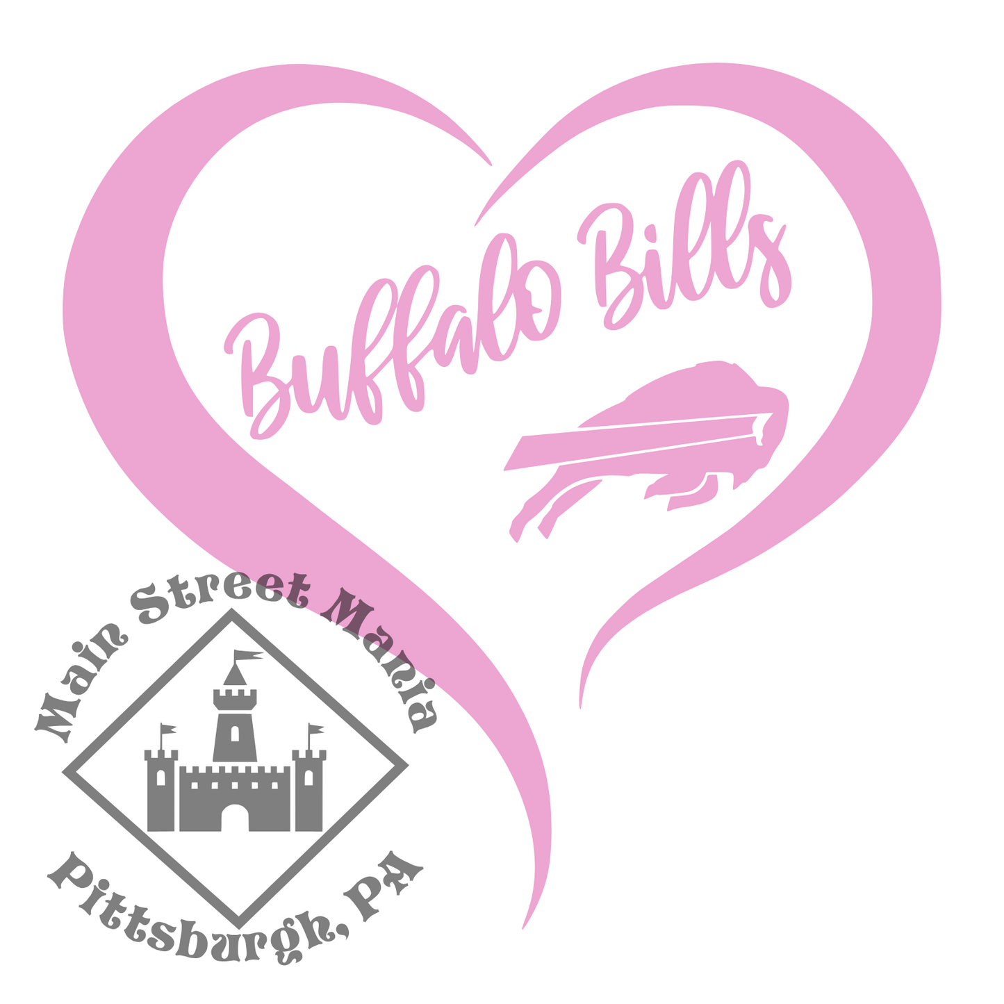 Buffalo Bills Heart Sticker Decal