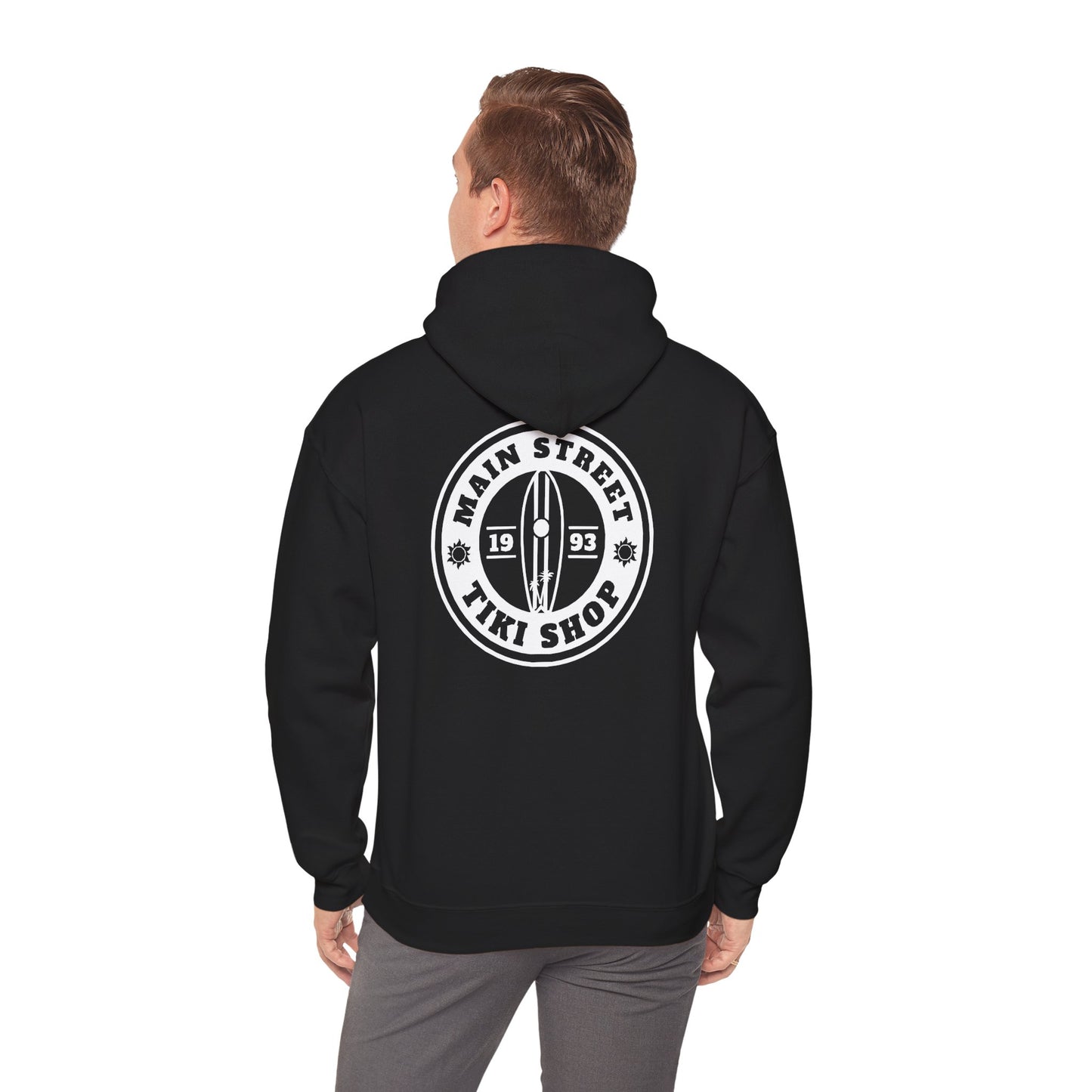 Tiki Shop Hoodie — Main Street Tiki Shop Logo Pullover (Since 1993)