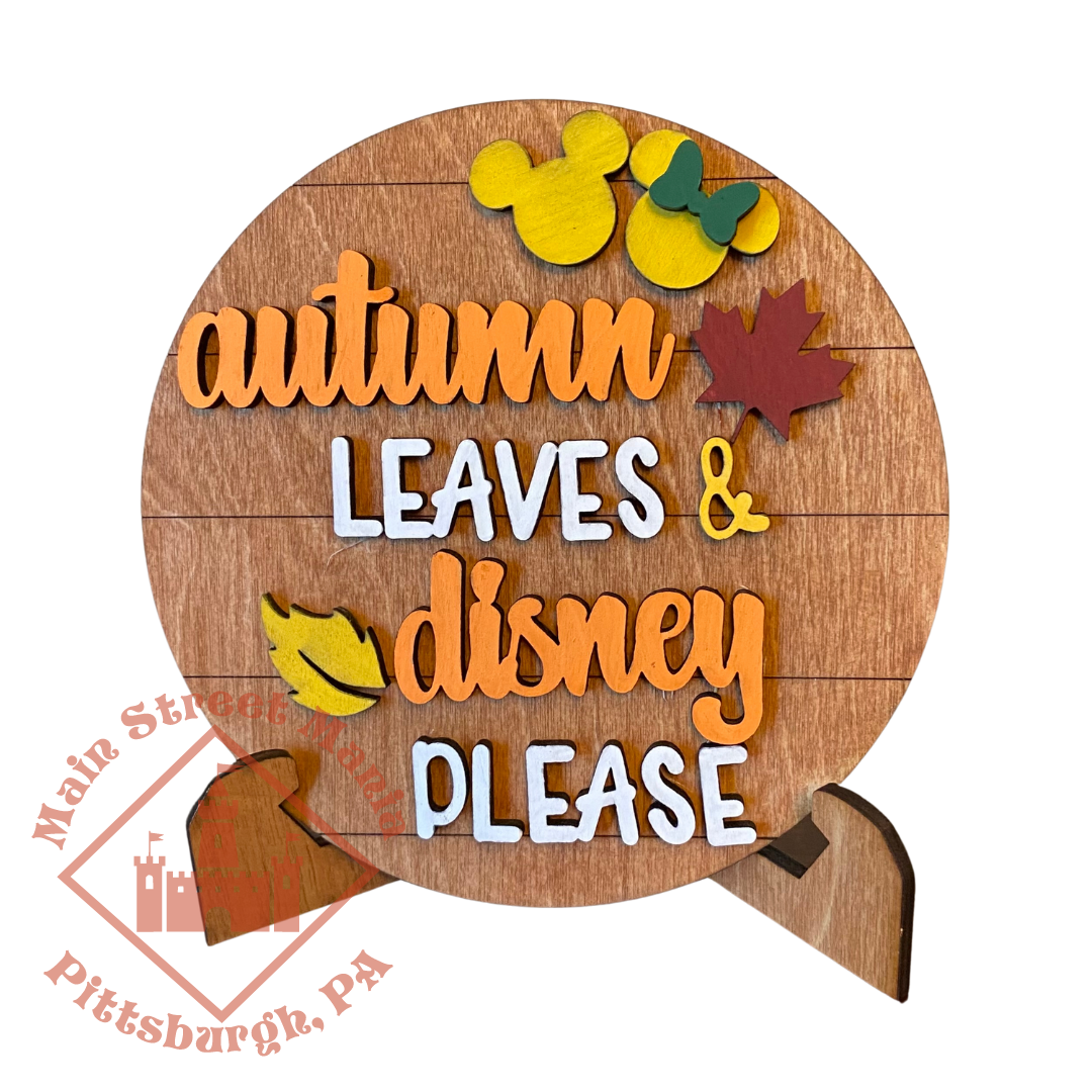 Autumn Leaves & Disney Please Tiered Tray Shelf Sitter Set