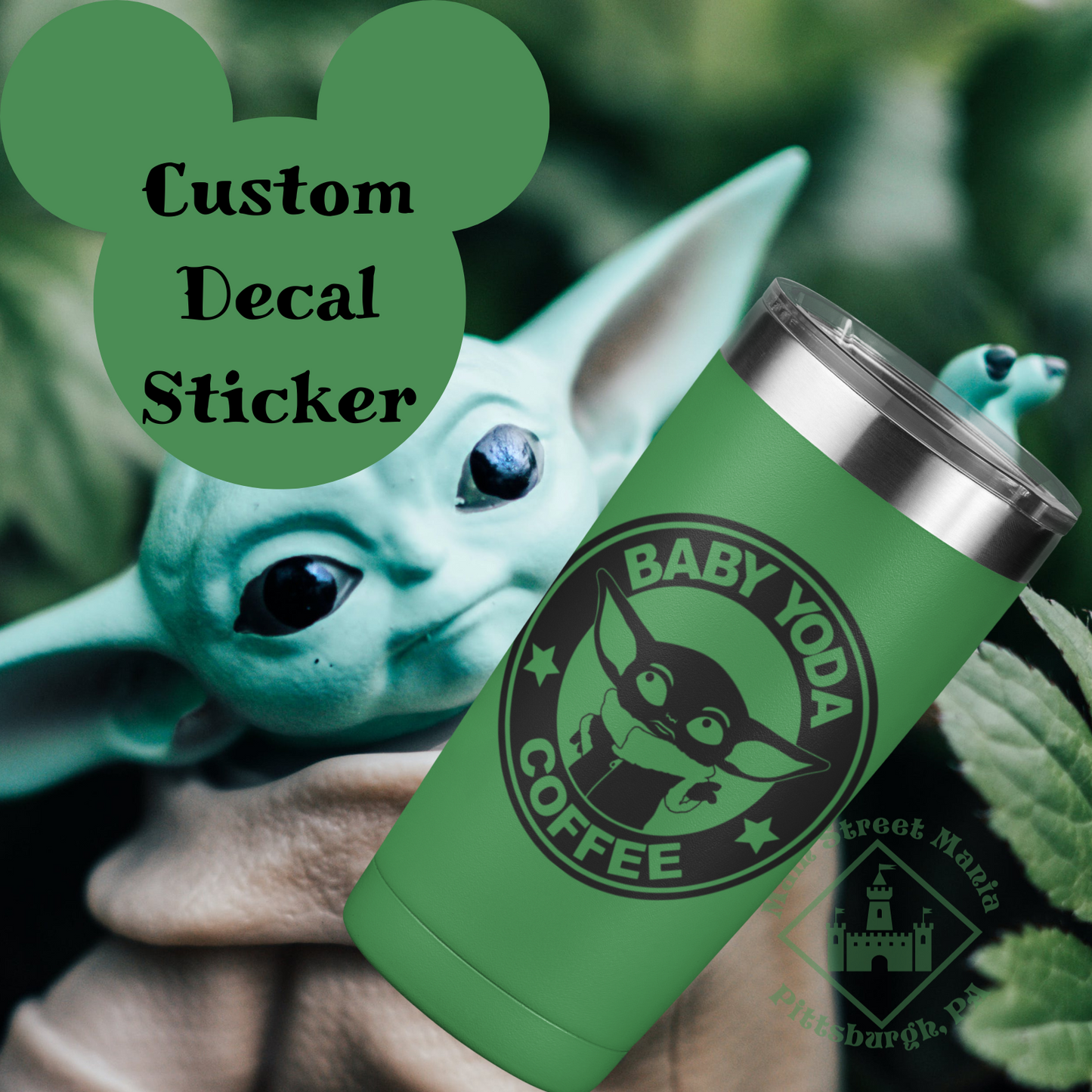 Baby Yoda Coffee Decal