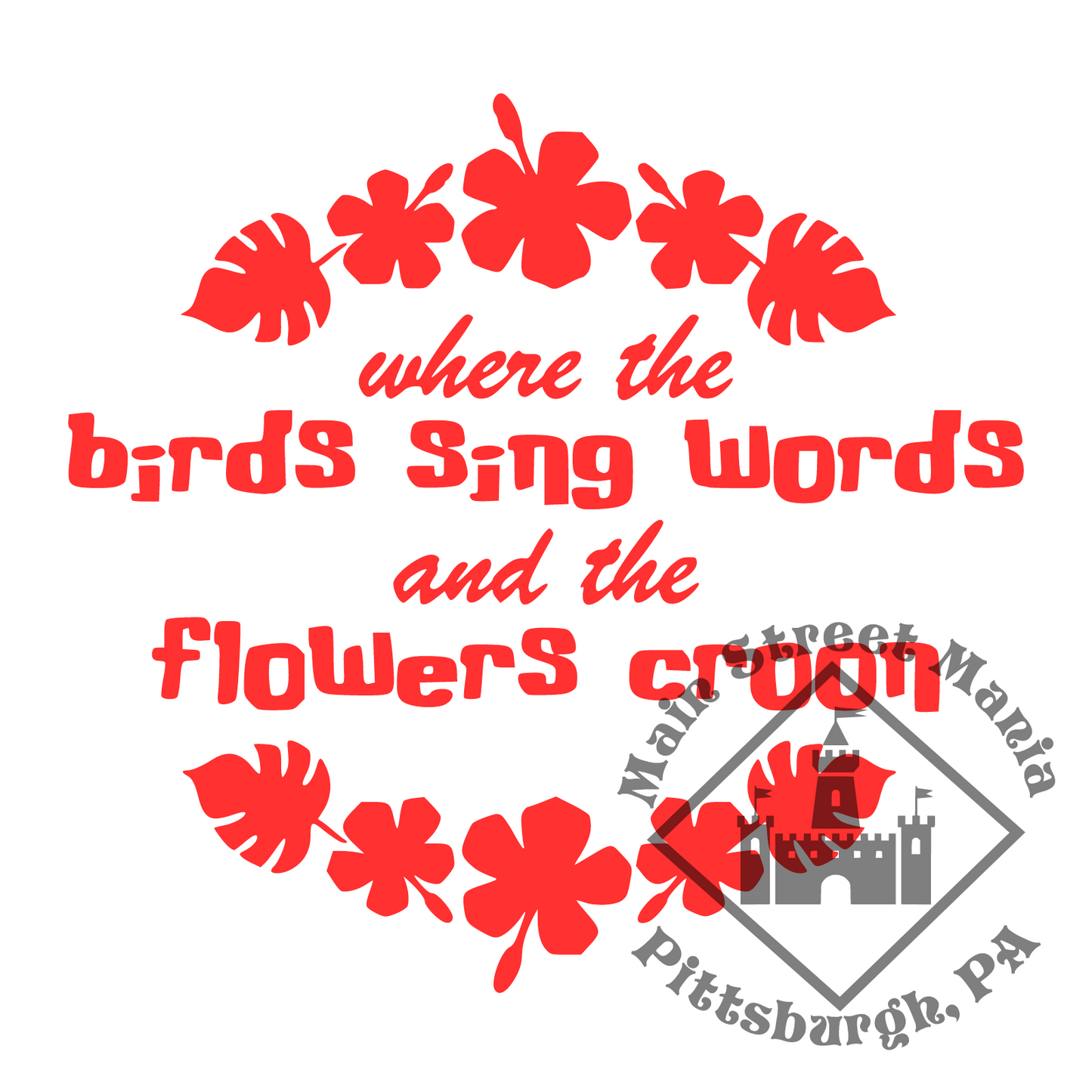 Tiki Room Birds Sing Words Decal Sticker