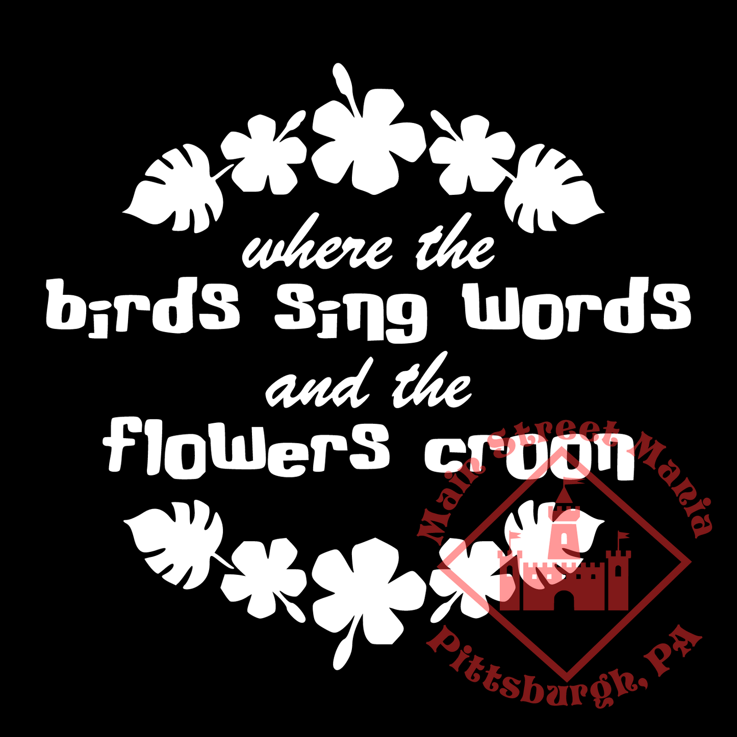 Tiki Room Birds Sing Words Decal Sticker