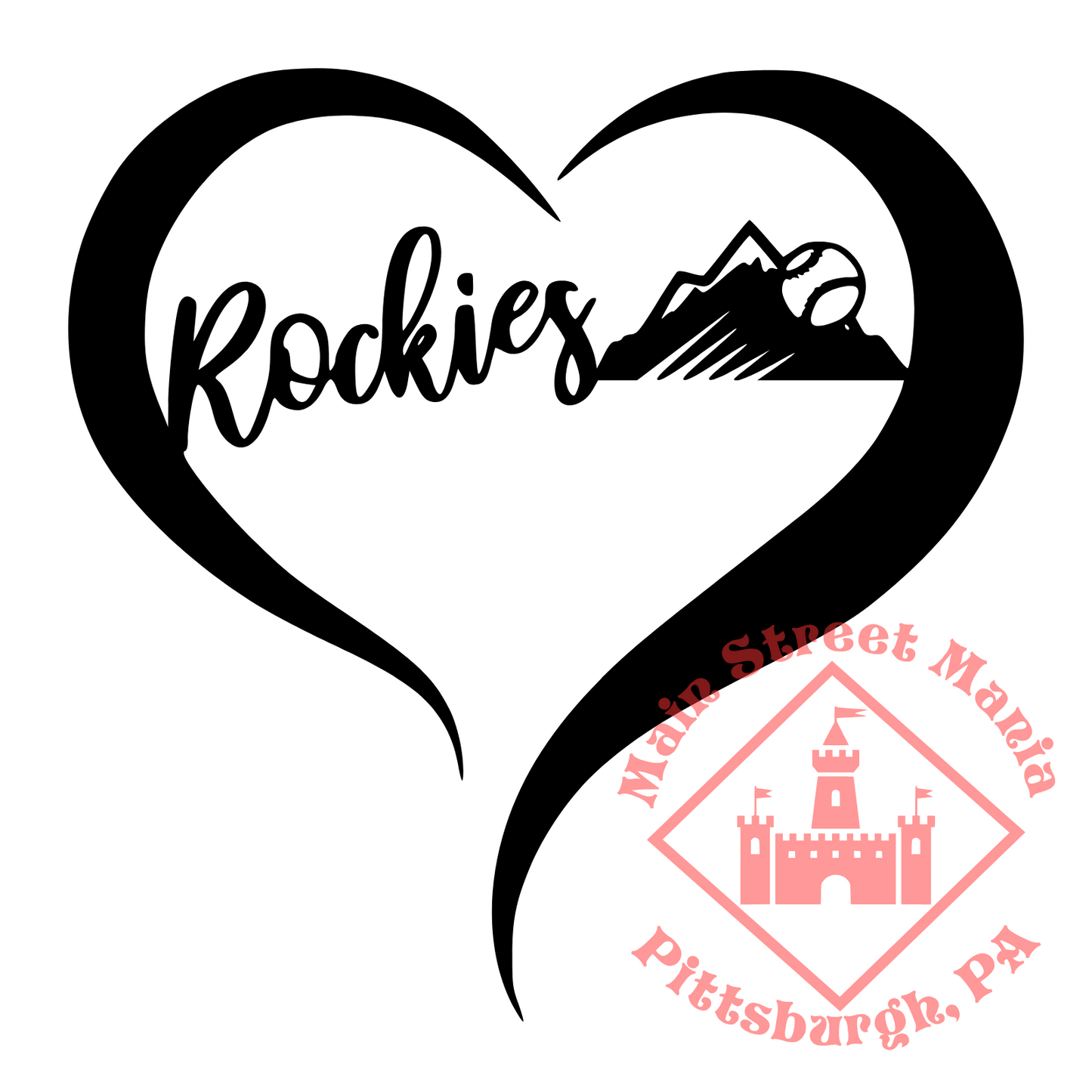 Rockies Heart Sticker Decal