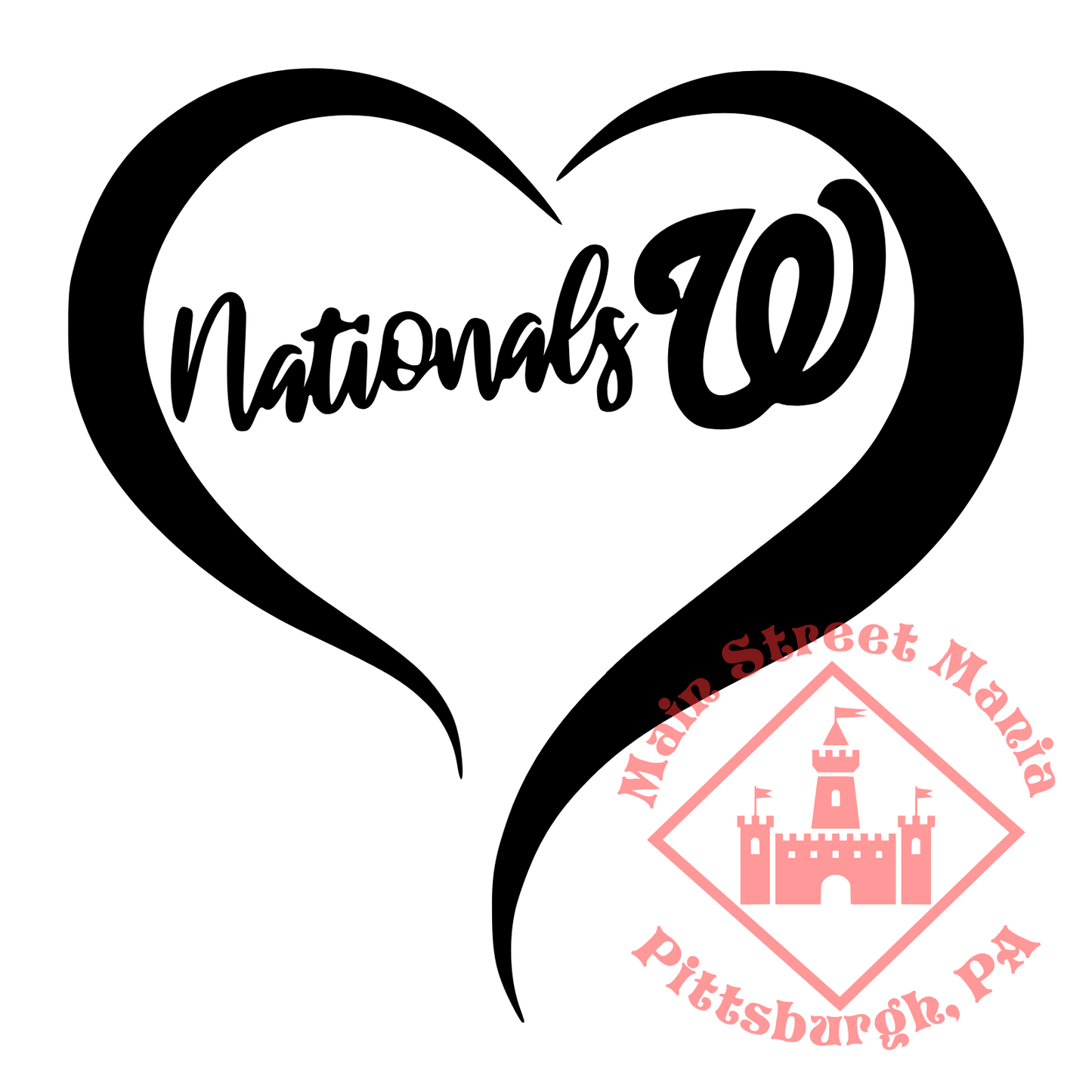 Nationals Heart Sticker Decal