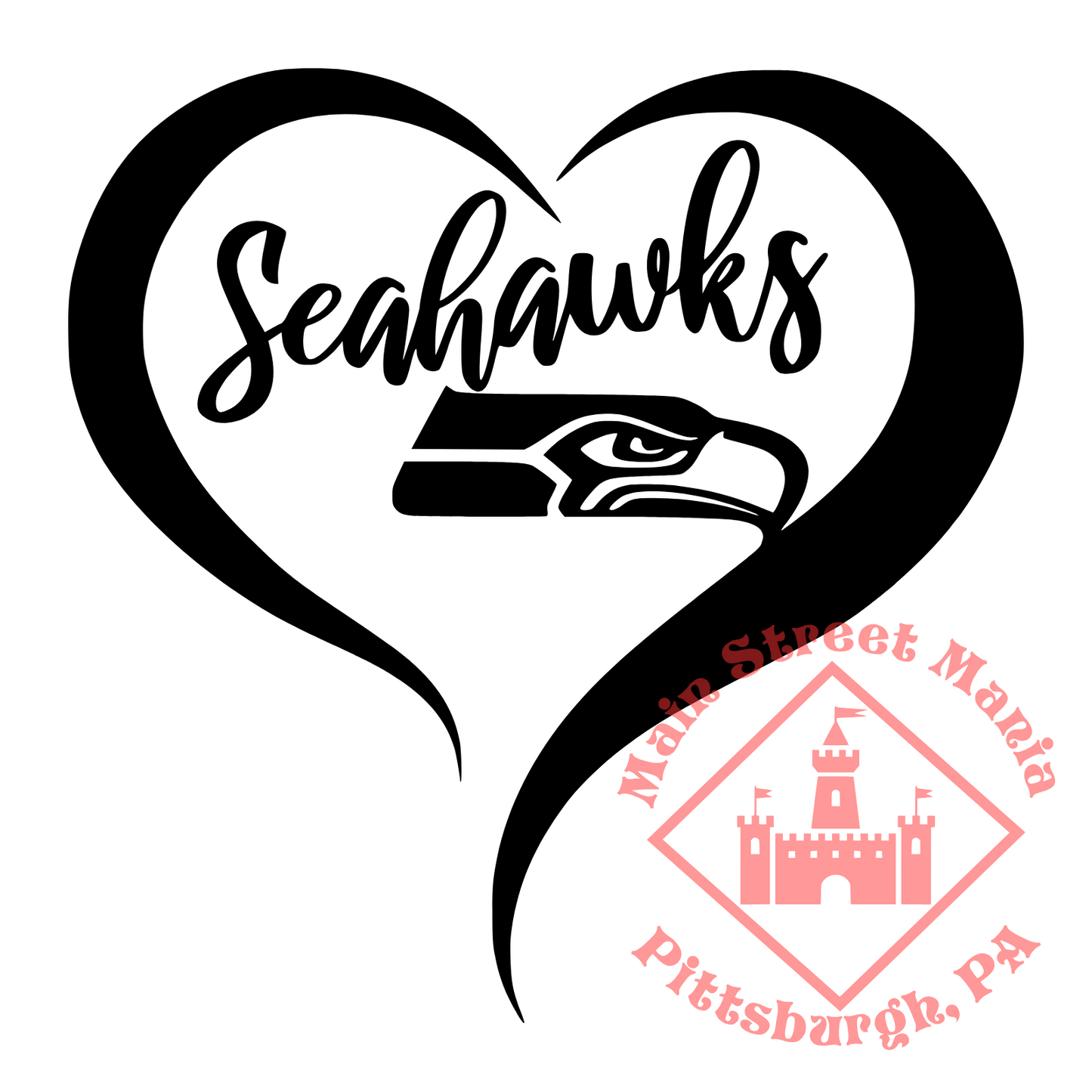 Seahawks Heart Sticker Decal