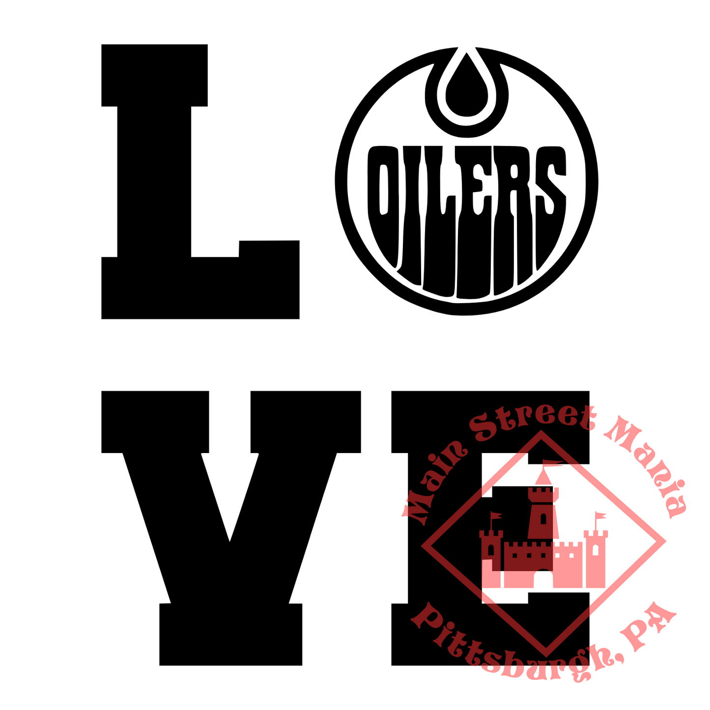 Oilers Love Sticker Decal