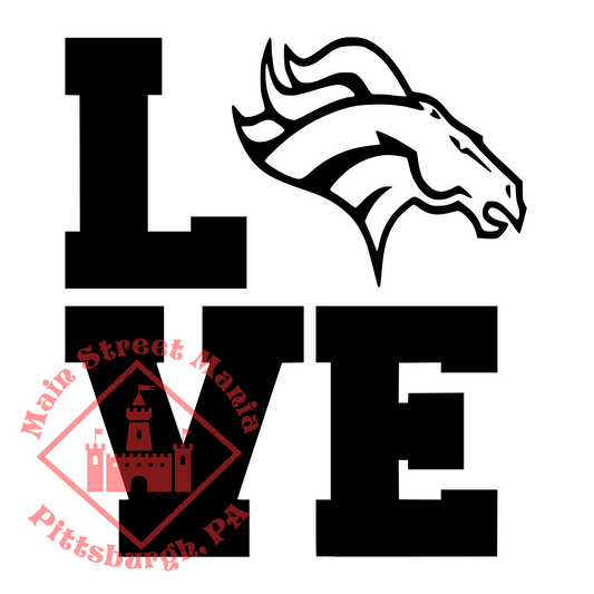 Broncos Love Sticker Decal