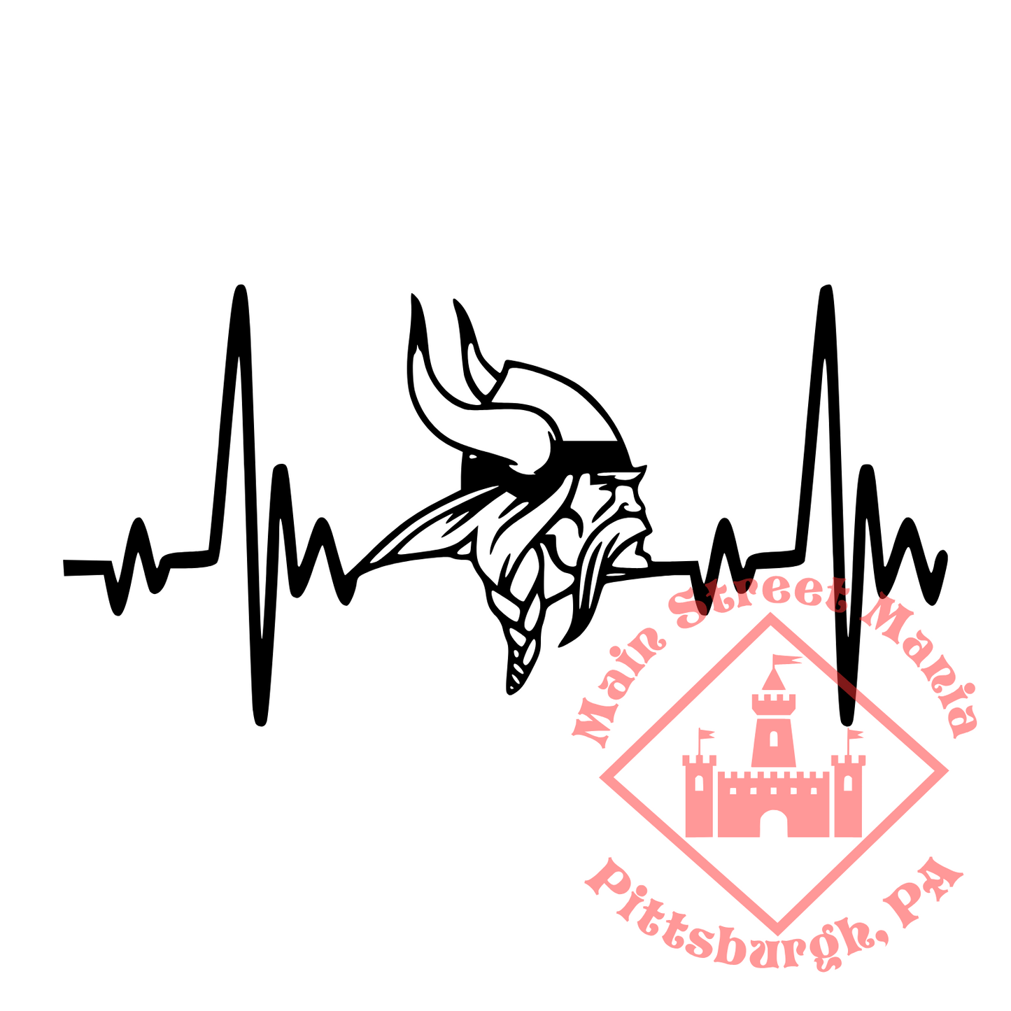 Vikings Heartbeat Sticker Decal