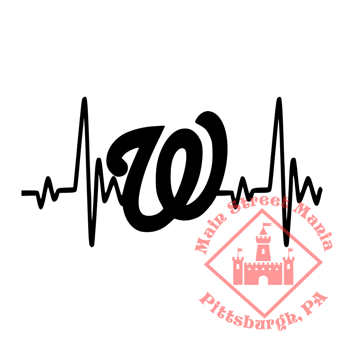 Nationals Heartbeat Sticker Decal