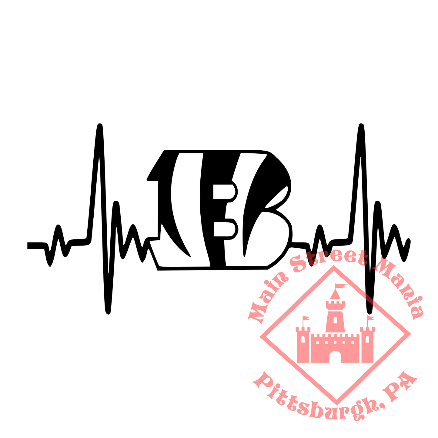 Bengals Heartbeat Sticker Decal